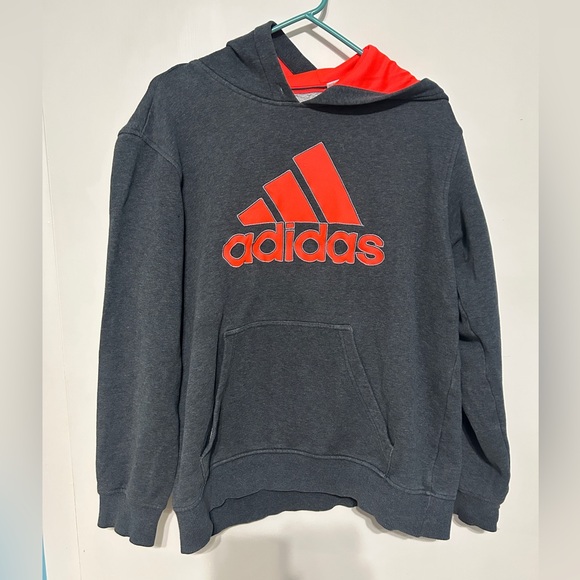Adidas Charcoal Hooded Sweatshirt - Picture 1 of 4